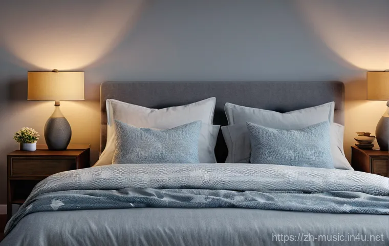 음악 치료 효과 - **Prompt for Relaxation and Sleep:**
    "A tranquil bedroom scene at dusk. A person, aged between 2...