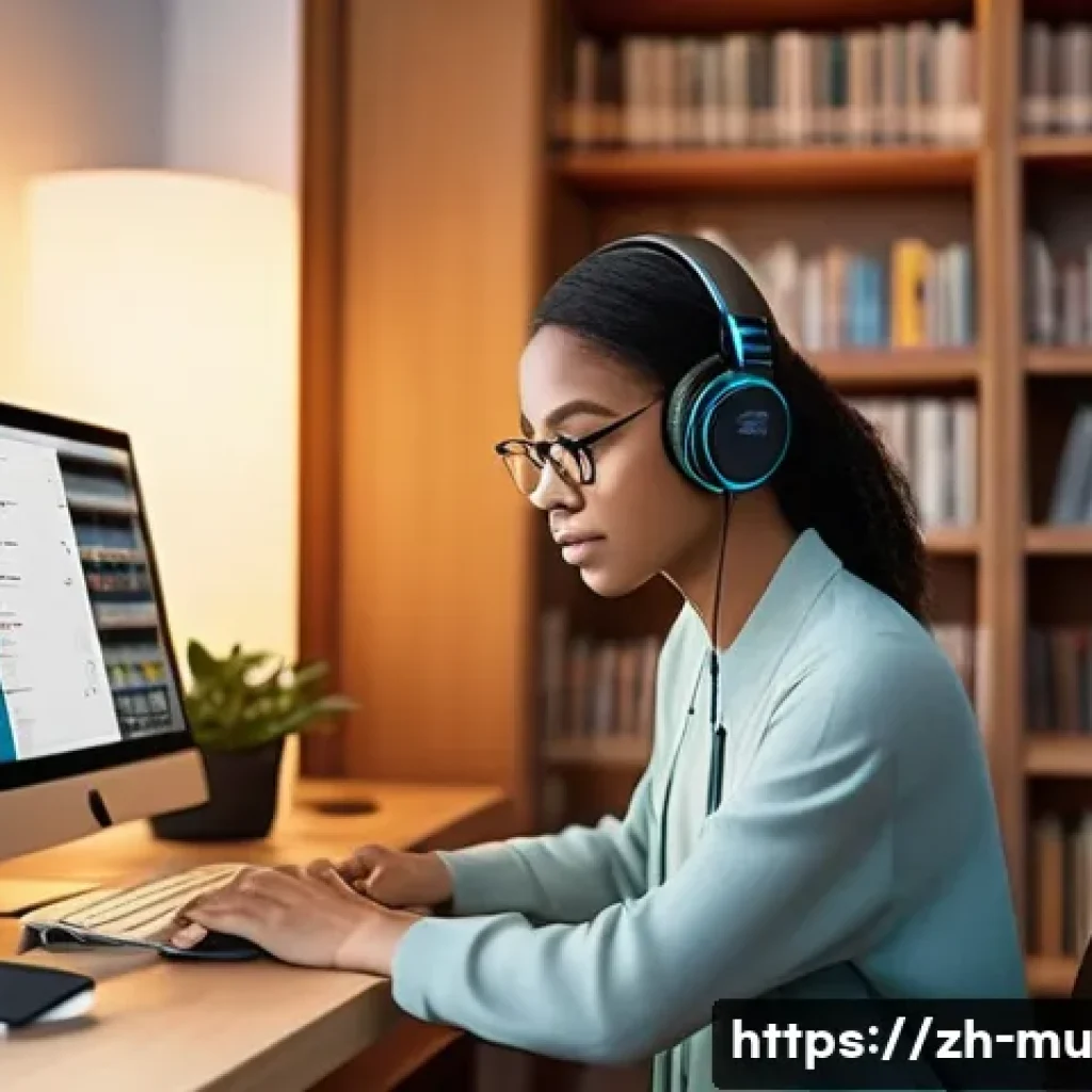 음악 데이터베이스 구축 - **Prompt: The Digital Maestro's Sanctuary**
    A serene, modern home office or study. In the foregr...